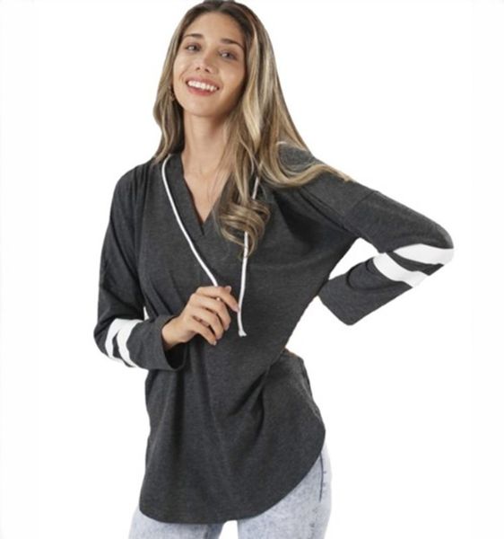 

designer hoodie women glothes designer designer women solid color long sleeve loose hoodie for women spliced parallel bars casual womens hoo, Black