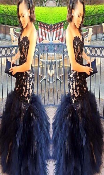 

black mermaid prom dresses sweetheart beads sleeveless black lace appliques evening gowns tiered skirts sheath plus size party gow7801029
