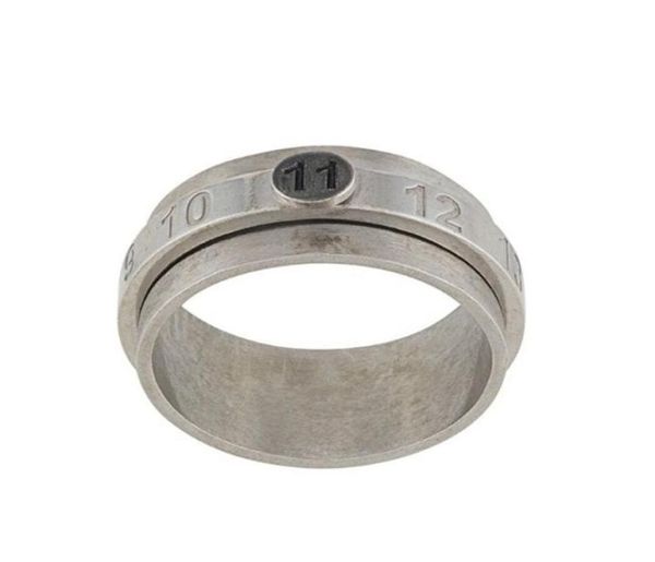

rotatable digital engraving 925 sterling silver old ring double layer overlapping logo decompression allmatch trend jewelry9040970