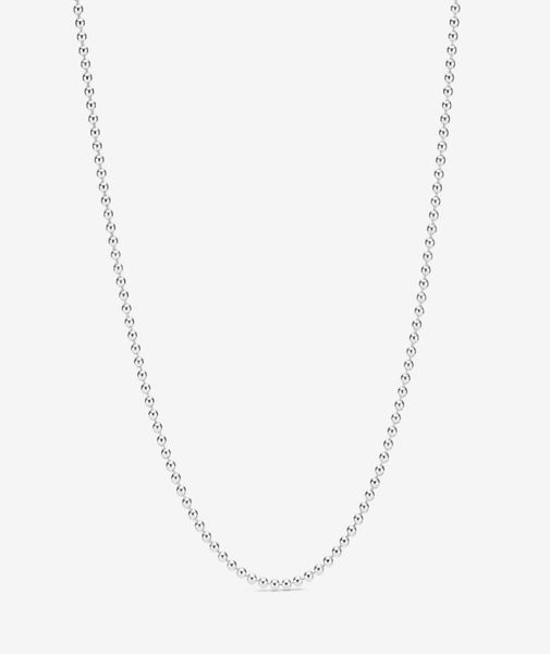 

100 925 sterling silver shiny ball link chain necklace fit european pendants and charms fine wedding jewelry gift5460304