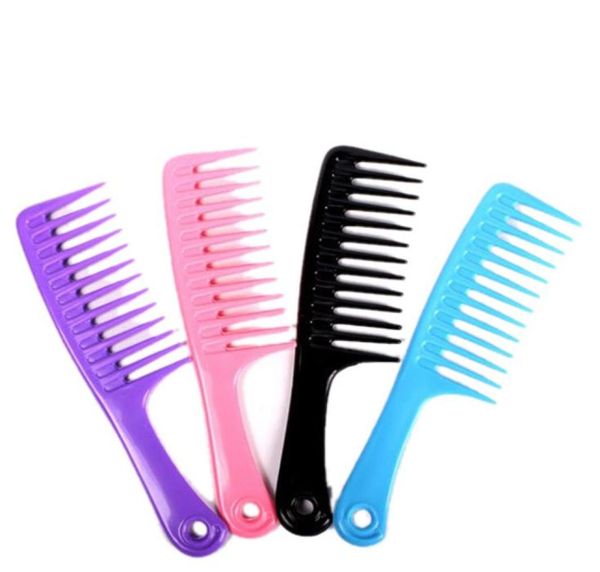 

whole candy colors 238cm handgrip barber hairdressing haircut comb plastic wide tooth hair combs hairstyle color random3021059, Silver