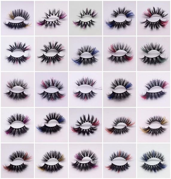

colored 25mm 3d mink eyelashes 39 styles dramatic fluffy volume false eyelash highlight on the end cosplay costumes full strip las3085689