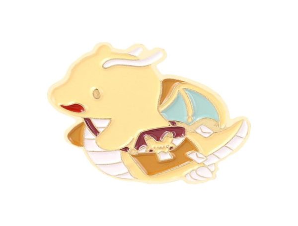 

cute cartoon animal yellow color brooches pin for women fashion dress coat shirt demin metal funny brooch pins badges backpack gif7397311, Gray