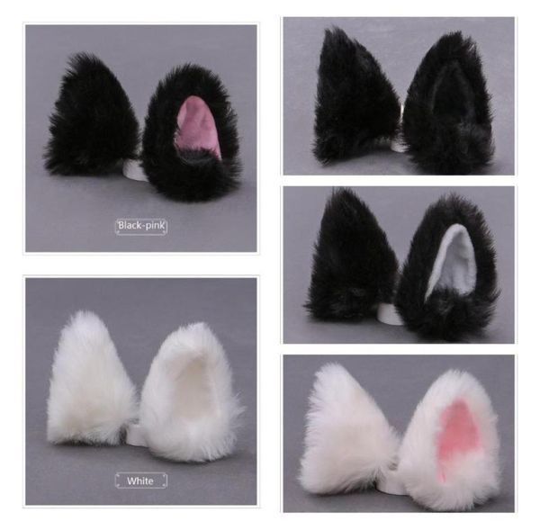

hair accessories kawaii anime lolita cosplay fancy cat ears clip clips halloween party headband costume headwear1380089, Slivery;white