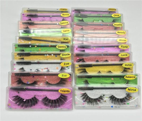 

styles natural false eyelashes soft light fake 3d mink eyelash glitter eyelash extension mink lashes with eyelash brush makeup6201121