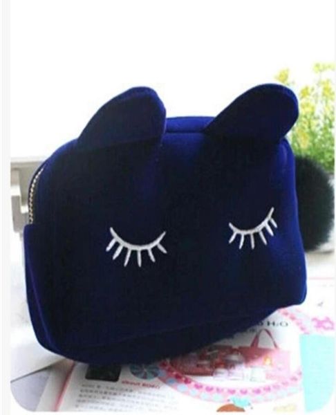 

makeup cosmetic bags cases portable cartoon cat coin storage case travel makeup flannel pouch cosmetic bag 6522691