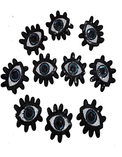 

wuyucong small evil eye sequins and embroidery patches iron on sequined eyeball for clothes shoes bags9101252, Blue