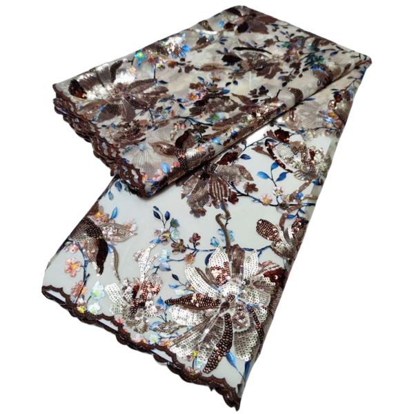 

female formal dress sewing craft 5 yards fashionable net embroidery lace fabric nigerian tulle women occasion party african design series yq, Black;white