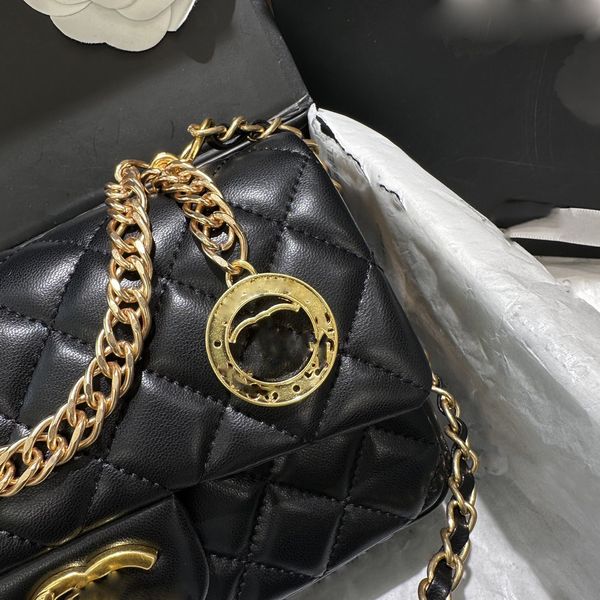 

23ss designer crossbody bag shoulder bags luxurys handbags purses designer woman handbag metal chain with hollowed out small gold coins genu