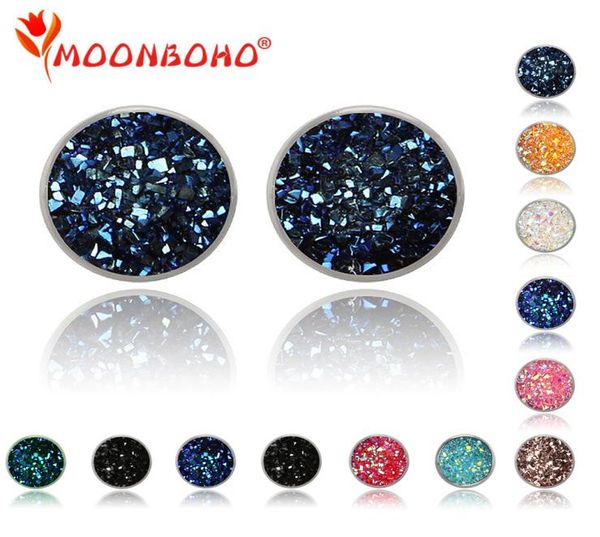 

14 color 12mm trendy brand earrings ball crystal stud earring for women whole fashion jewelry6338440, Golden;silver