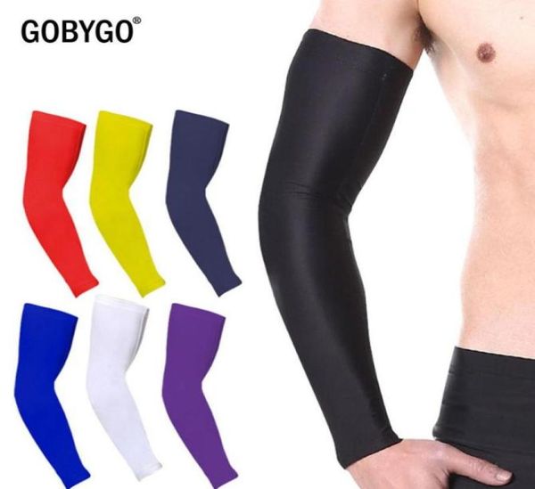 

elbow knee pads gobygo 1pc sports arm sleeve ice fabric mangas warmer summer uv protection running basketball volleyball cycling5780504, Black;gray