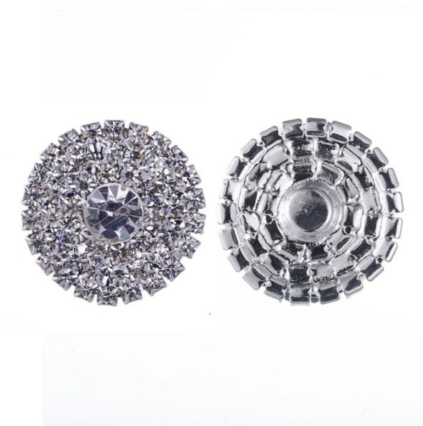 

50pcs 25mm round rhinestone silver button flatback decoration crystal buckles for baby hair accessories5250251, Black