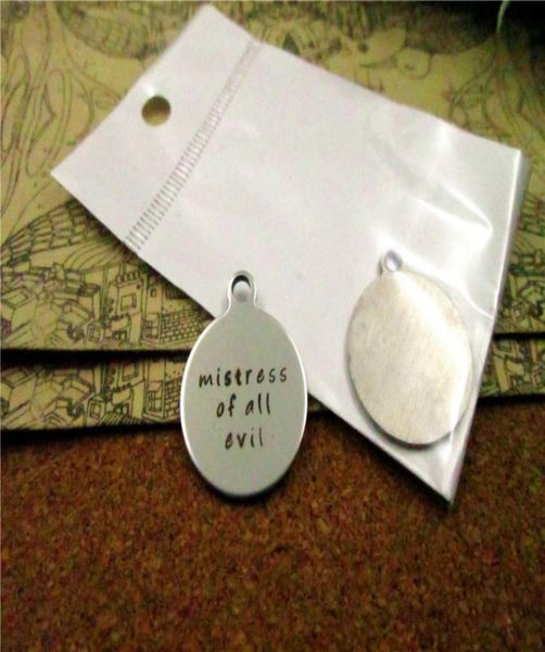 

40pcsquotmistress of all evilquotstainless steel charms more style for choosing diy charms pendants for necklace1005666, Bronze;silver