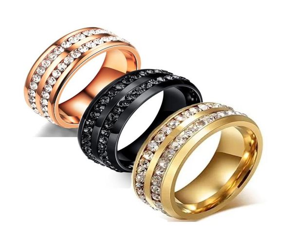 

fashion stainless steel jewelry 4 colors diamond rings korean titanium steel men039s wedding band mens rings9500684, Silver