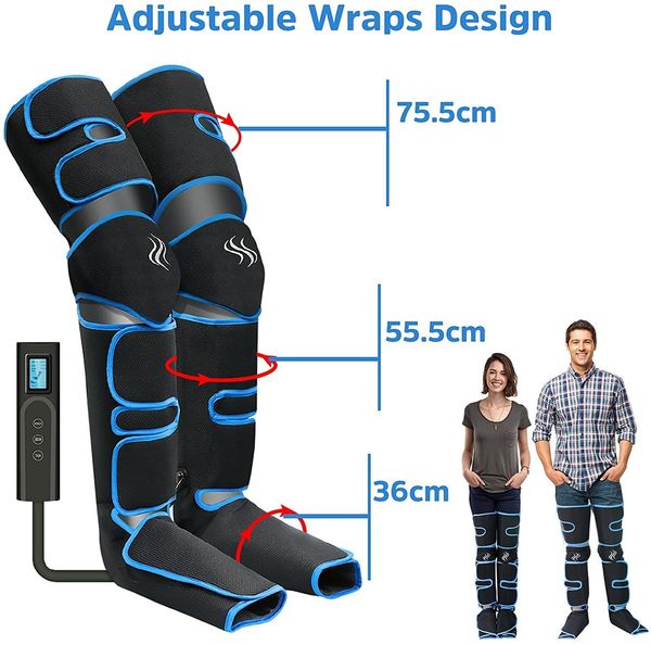

leg massagers leg massager with air compression foot calf thigh knee massager for circulation pain relief 6 modes 3 intensities cramps edema