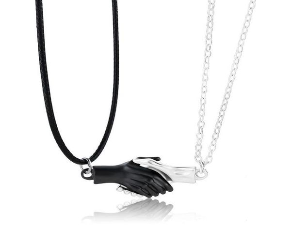 

pendant necklaces 2pcs magnetic handshake paired couple for women men teens trendy necklace fashion jewelry7576255, Silver
