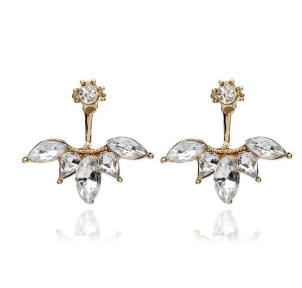 

crystal diamond earrings simple temperament after hanging earrings gold silverrose gold women earring stud jewelry whole6782575, Golden;silver