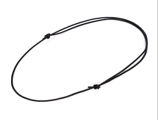 

20pcslot black genuine leather chains cord knot slider long adjustable choker necklaces5128226, Silver