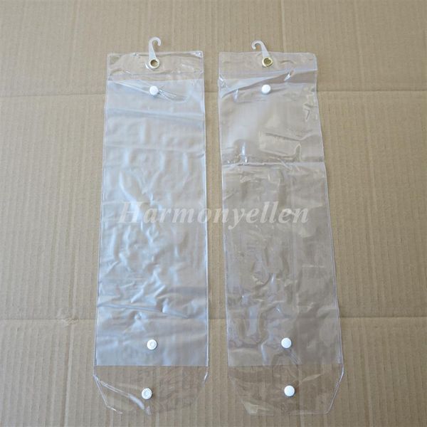 

30pcs lot 20inch-24inch plastic pvc bags for packing hair extension transparent packaging bags with button310u