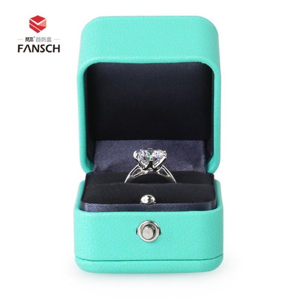 

wedding proposal ring box creative brand highgrade pu leather jewelry diamond ring box difu blue9945510, Black;white
