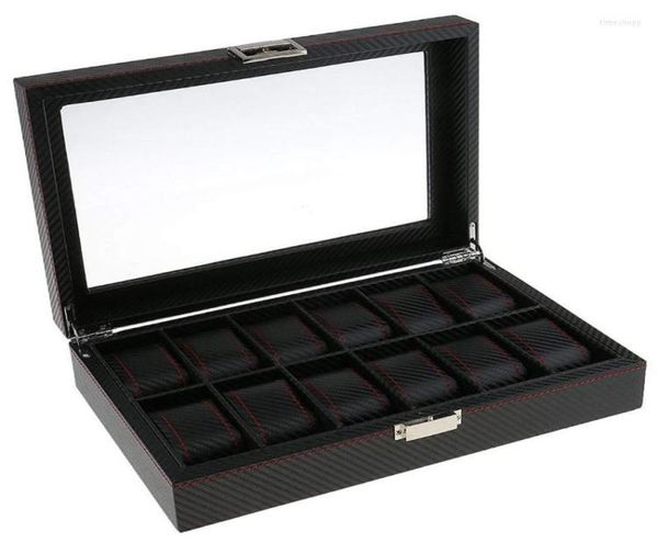 

watch boxes cases fashion jewelry display case storage box 12 slots black9270662, Black;blue