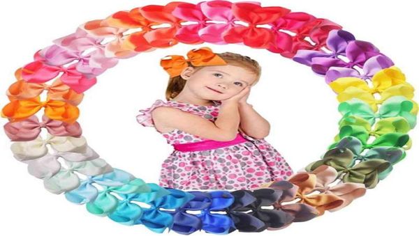 

40 colors 6inch hair bows clips large big grosgrain ribbon hair bows alligator clips hair accessories for girls toddler kids 210811127087, Slivery;white