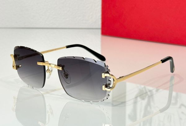 

fashion designer 0092 mens women sunglasses trendy unique metal square frameless glasses summer leisure business style eyewear anti-ultravio, White;black