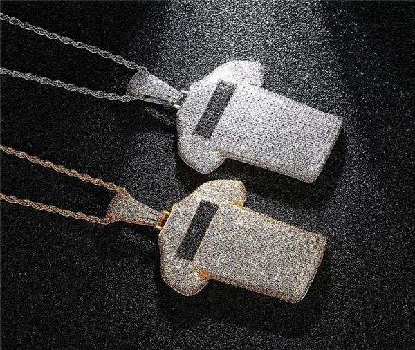 

new iced out baddest jersey pendant necklace cubic zircon hip hop rock jewelry for men gift drop5721468, Silver