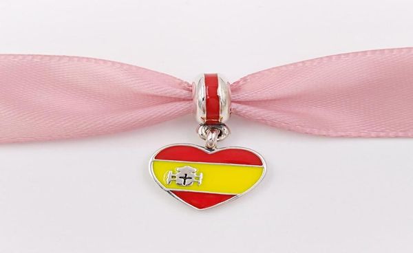 

andy jewel 925 silver beads spain heart flag pendant charm fits european style jewelry bracelets & necklace for jewelry making 791550enmx437, Black