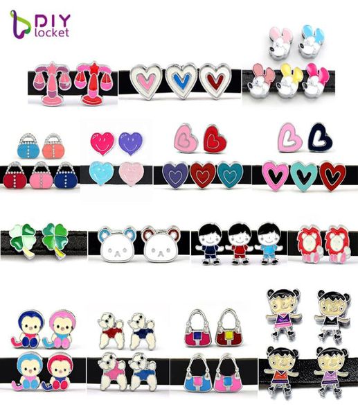 

10pcs 8mm mix style slide charms fit for 8mm wristband bracelet belt pet collar 10 styles can choose lssc01584935669, Black