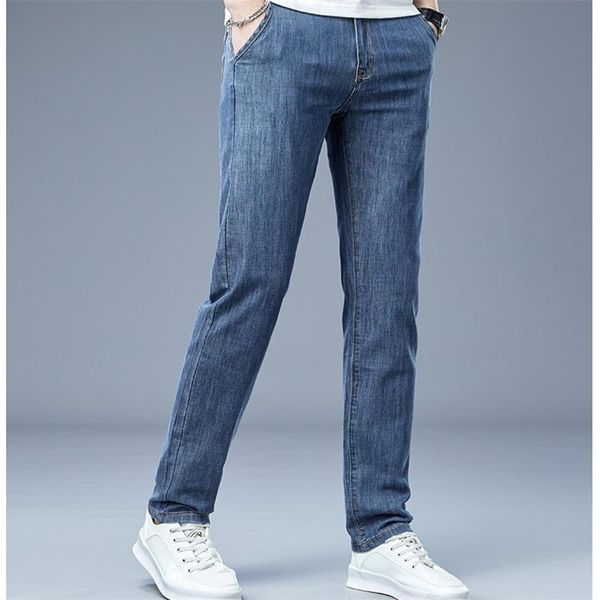 

men's shorts 2023 summer thin mid rise straight leg jeans elastic loose fit casual pants 230717, White;black