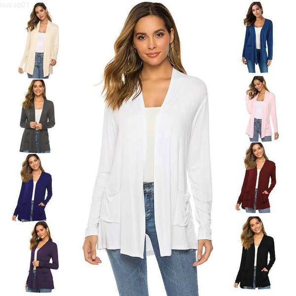 

women's sweaters women's long sleeved coat sweater 2023 spring/summer new all inclusive slim fit cardigan medium long micro stripe, White;black