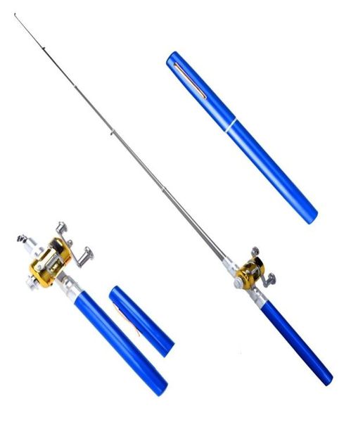 

portable pocket telescopic mini fishing pole pen shape folded fishing rods with reel wheel fishing rod pen3534587