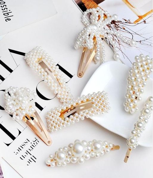 

2019 new limited barrettes clips women039s gift alloy white no fashion women girl gold silver pearl barrette hairpin hair cli7204750, Golden;silver