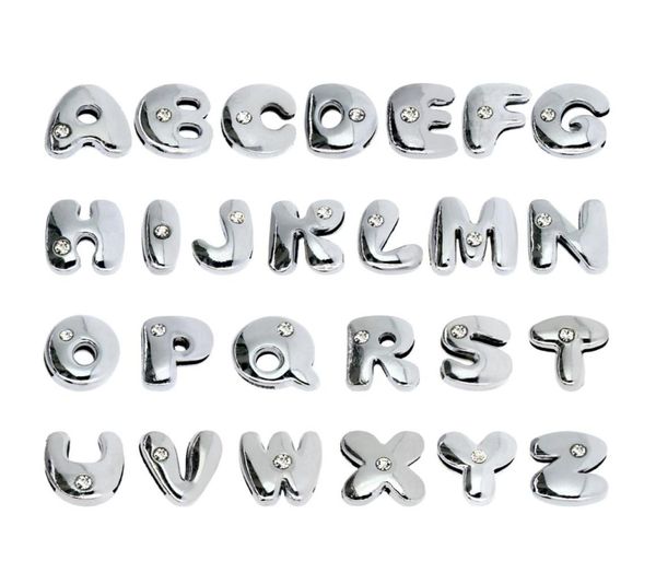 

8mm 1300pcslot az one rhinestone slide letter diy charms alphabet accessories fit for 8mm phone strips keychains2663670, Bronze;silver