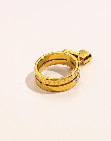 

designer branded band rings women 18k gold plated rhinestone crystal stainless steel love wedding jewelry supplies ring fine carvi8266840, Silver