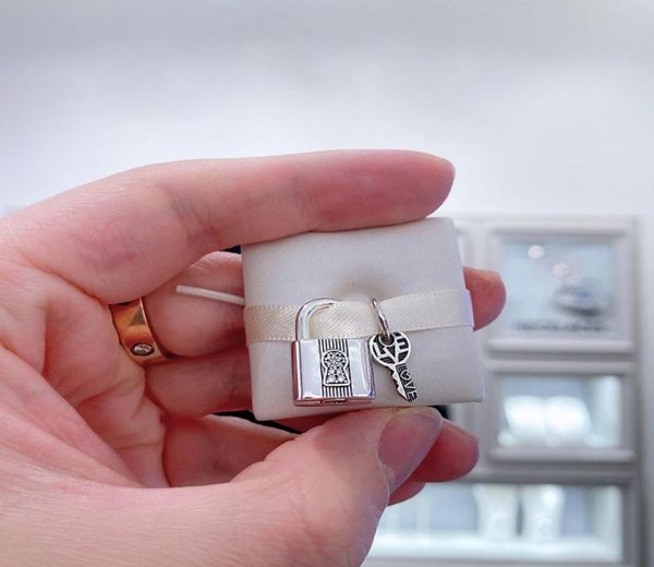 

925 sterling silver forever love lock & key bead fits european style jewelry charm bracelets4519913, Black