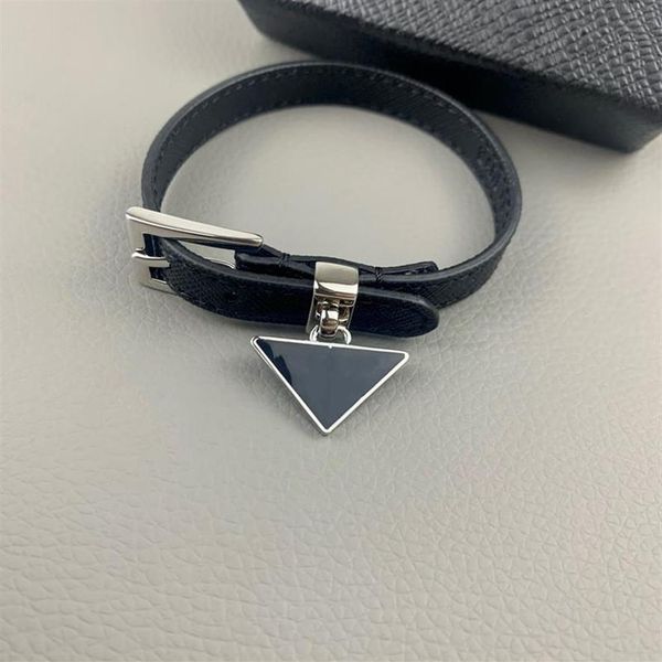 

arrival triangle leather charm bracelets ladies cow genuine leathers belt triangles design bracelet punk hip hop jewelry accessori296o, Golden;silver