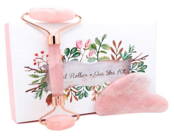 

jade roller face massager lift slimmer shaper massage rose quartz natural stone crystal slimming health and beauty skincare tool3622292