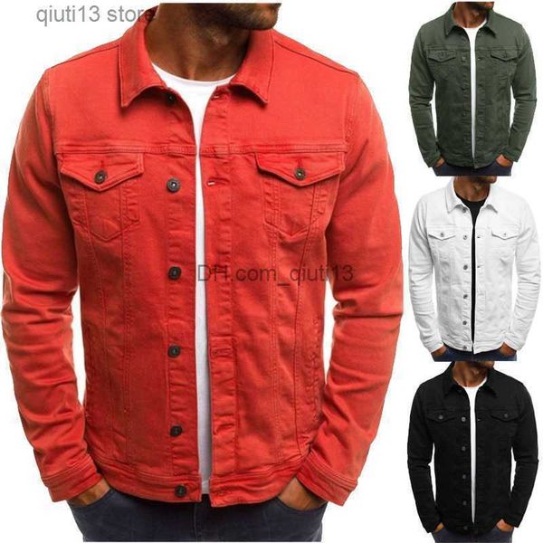 

men's jackets 2022 fashion mens denim jackets slim fit mens jeans jacket cotton outwear coat long sleeve hole male clothing size m-4xl, Black;brown