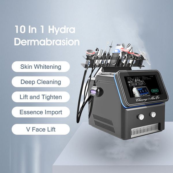 

multifunctional skin care system deep cleaning acne treatment 10 in 1 hydra skin rejuvenation face treatment machine, Black;white
