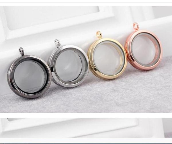 

200pcslot 4 colors for choose 30mm alloy round floating locket memory living glass lockets necklace pendant fashion jewelrys3413882, Bronze;silver