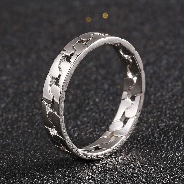 

new metal lovers ring gold-plated niche design simple personality men and women fried dough twists ring, Silver