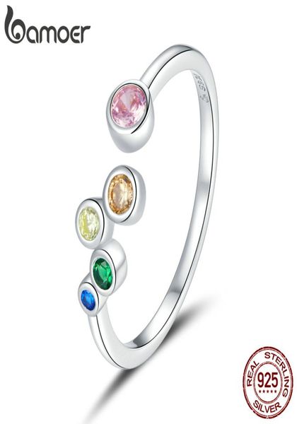 

s bamoer sterling silver 925 ring colorful bubbles open finger for women size korean style jewelry bsr1494290066