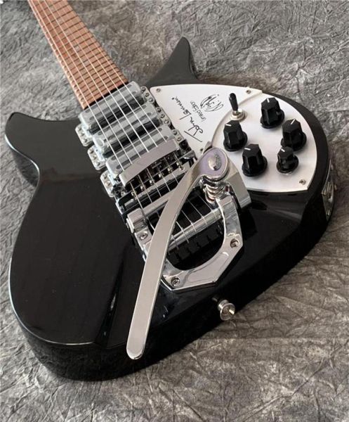 

promotion john lennon 325 short scale length 34 inches 6 string black electric guitar bigs tremolo gloss paint fingerboard7069675