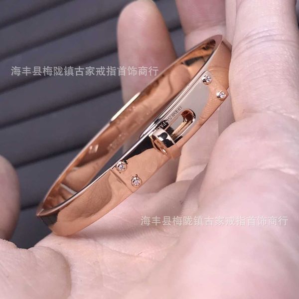 

designer hemrres bracelet h high version letter kelys half diamond plated 18k rose gold pig nose temperament couple 0hgd, Golden;silver