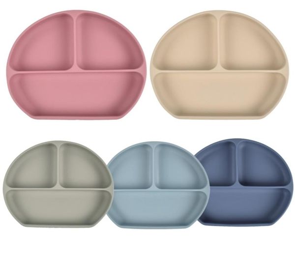 

baby silicone dining plate with sucker bpa smile face feeding tableware kitchen children training dishes plates bowl 2108115221715