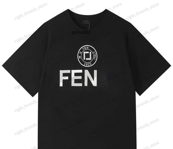 

t230515 fendyly ff designer casual men's t-shirts correct brand tees short sleeve letter print fashion, White;black