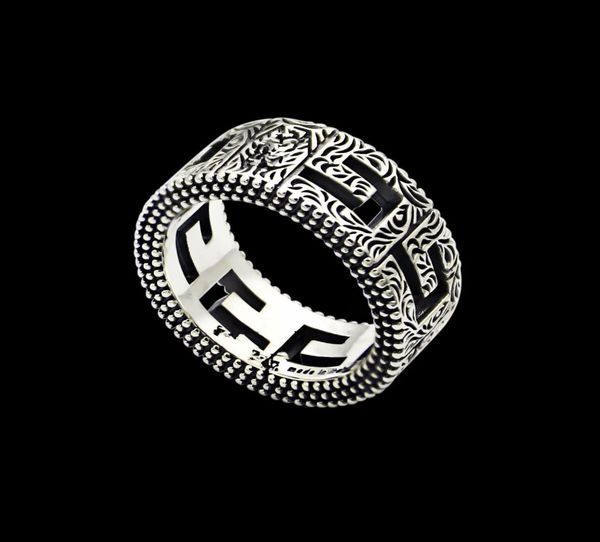 

new arrival retro style lady titanium steel carved floral designs g letter wedding engagement rings size6 94663656, Golden;silver