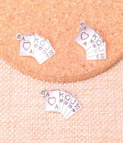 

92pcs charms playing cards poker train seqence 2413mm antique making pendant fitvintage tibetan silverdiy handmade jewelry9192976, Bronze;silver